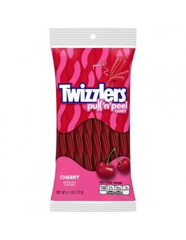[AR00313] TWIZZLERS PEG BAG CHERRY PULL&PEEL 6 OZ